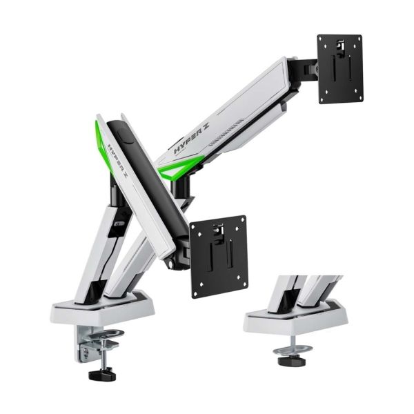 305212_1 Aisens Soporte de Mesa Gaming Contrapeso Giratorio e Inclinable Para Monitor-TV 16kg - 3 Pivotes - 2 Brazos - 17"-38" - Color Blanco - Imagen 1