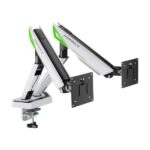 Aisens Soporte de Mesa Gaming Contrapeso Giratorio e Inclinable Para Monitor-TV 16kg - 3 Pivotes - 2 Brazos - 17"-38" - Color Blanco - Imagen 2