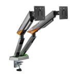 Aisens Soporte de Mesa RGB Gaming Contrapeso Giratorio e Inclinable Para Monitor-TV 16kg - 3 Pivotes - 2 Brazos - 17"-38" - Color Negro - Imagen 2
