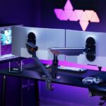 Aisens Soporte de Mesa RGB Gaming Contrapeso Giratorio e Inclinable Para Monitor-TV 16kg - 3 Pivotes - 2 Brazos - 17"-38" - Color Negro - Imagen 4