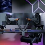 Aisens Soporte de Mesa RGB Gaming Contrapeso Giratorio e Inclinable Para Monitor-TV 16kg - 3 Pivotes - 2 Brazos - 17"-38" - Color Negro - Imagen 5