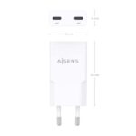 Aisens Cargador GaN Ultra Delgado 30W - 2xUSB-C PD3.0 QC4.0 - Color Blanco - Imagen 5