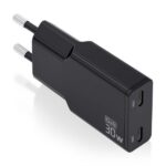 Aisens Cargador GaN Ultra Delgado 30W - 2xUSB-C PD3.0 QC4.0 - Color Negro - Imagen 2