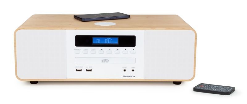 305507_2 Thomson MIC201IBT Micro Cadena Bluetooth -Cargador Induccion - Potencia Musical 50W - Color Madera/Blanco - Imagen 1