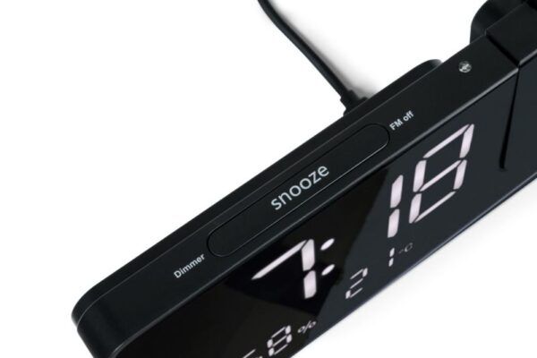 Thomson CP100T Radio Reloj Despertador - Proyeccion y Temperatura Interior - Alarma Dual - Color Negro - Imagen 2