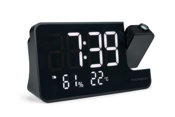 Thomson CP100T Radio Reloj Despertador - Proyeccion y Temperatura Interior - Alarma Dual - Color Negro - Imagen 3