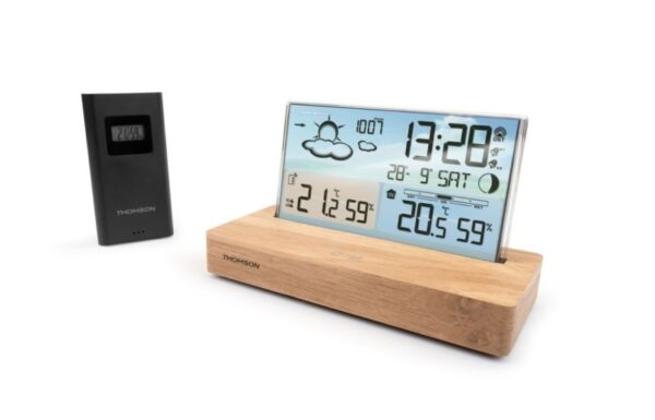 Thomson CT600 Estacion Meteorologica - Reloj Despertador - Color Madera/Blanco - Imagen 3
