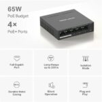 Mercusys Switch 5 Puertos Gigabit RJ45 10/100/1000Mbps - 4 Puertos PoE - Diseño Compacto - Plug & Play - Carcasa de Metal - Imagen 4