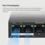 Mercusys Switch 5 Puertos Gigabit RJ45 10/100/1000Mbps - 4 Puertos PoE - Diseño Compacto - Plug & Play - Carcasa de Metal - Imagen 5