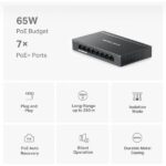 Mercusys Switch 8 Puertos Gigabit RJ45 10/100/1000Mbps - 7 Puertos PoE - Diseño Compacto - Plug & Play - Carcasa de Metal - Imagen 4