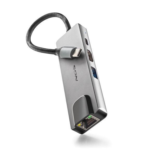306247_1 NGS Wonder Dock Supra 4 en 1 Hub USB-C - 1x USB 3.0, 1x USB-C PD 100W, 1x HDMI, 1x RJ45 - Admite Resoluciones Maximas de 4K a 30 Hz - Velocidad LAN de 1 Gbps - Imagen 1