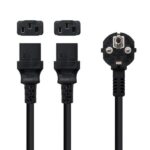 Nanocable Cable de Alimentacion CEE7 Macho a 2x C-13 Hembra 3m - Color Negro - Imagen 2