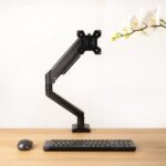 Tooq Soporte de Mesa con Brazo Articulado para Monitor de 13"-34" - Giratorio e Inclinable - Gestion de Cables - Peso Max 10kg - VESA 100x100mm - Color Negro - Imagen 3