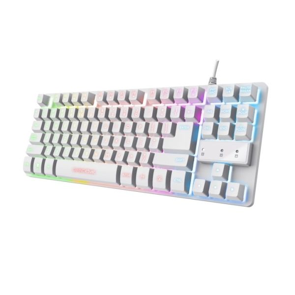 306678_1 Trust Teclado de Membrana USB - Iluminacion LED - Cable de 1.35m - Color Blanco - Imagen 1