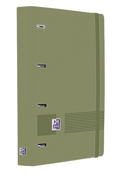 306848_1 Oxford Europeanbinder Live & Go A4+ Carpeta Tamaño A4+ con Recambio de 100 Hojas Cuadricula 5x5mm - Tapa de Plastico Polyfoam - Cierre con Goma - Color Verde Safari - Imagen 1