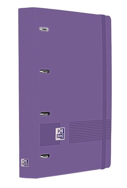 306853_1 Oxford Europeanbinder Live & Go A4+ Carpeta Tamaño A4+ con Recambio de 100 Hojas Cuadricula 5x5mm - Tapa de Plastico Polyfoam - Cierre con Goma - Color Lila - Imagen 1