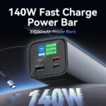 Vention Bateria Powerbank 27000mAh 140W USB (USB-C+C+A+A) - Pantalla LED - Color Gris - Imagen 2
