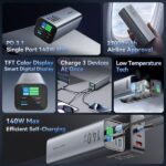 Vention Bateria Powerbank 27000mAh 140W USB (USB-C+C+A+A) - Pantalla LED - Color Gris - Imagen 3