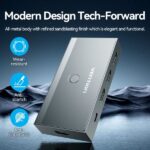 Vention Switch/Splitter HDMI 2.1 - 3x HDMI 2.1 Hembra 8K - USB-C - Color Gris - Imagen 3