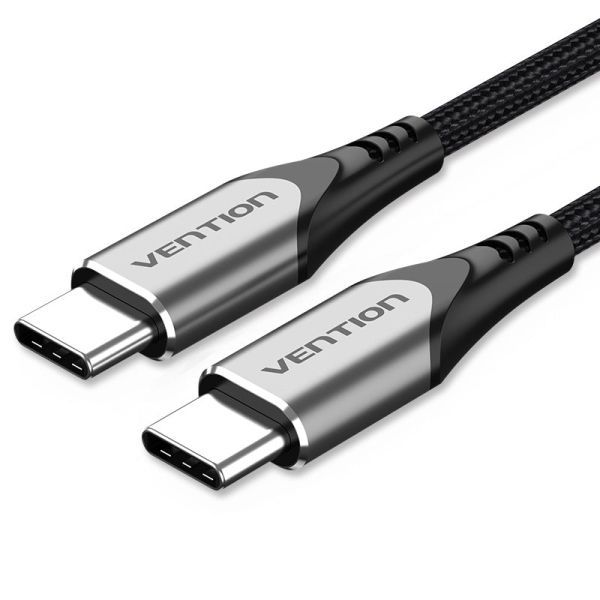 307303_1 Vention Cable USB-C 2.0 a USB-C 2.0 3A 60W - 1m - Trenzado - Color Gris - Imagen 1