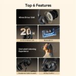 Vention SoundMate S11 Auriculares Bluetooth 5.3 - 20h de Bateria - Microfono - Color Negro - Imagen 3