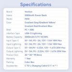 Vention PowerBank 5000mAh - USB-C, Lightning - Carga Rapida 20W - Color Rosa - Imagen 5