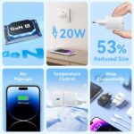 Vention Cargador de Pared GaN USB-C 20W - Cable USB-C a Lightning 1m - Color Negro - Imagen 3