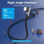 Vention Cable USB-C 2.0 a USB-C 2.0 5A 100W - 0.5m - Trenzado - Acodado - Color Gris - Imagen 3