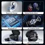 Vention Tiny T11 Auriculares Bluetooth 5.3 con Estuche de Carga - 7h Autonomia - Color Negro - Imagen 4