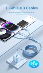 Vention Cable USB-A 2.0 a USB-C, Lightning, Micro-B 3A - 1.5m - Trenzado - Color Negro - Imagen 3