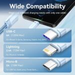 Vention Cable USB-A 2.0 a USB-C, Lightning, Micro-B 6A - 1.5m - Trenzado - Color Rosa - Imagen 5