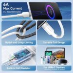 Vention Cable USB-C 2.0 a USB-A 6A 100W - 1m - Trenzado - Color Blanco - Imagen 2
