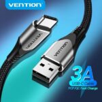 Vention Cable USB-C 2.0 a USB-A 3A 60W - 2m - Trenzado - Color Violeta - Imagen 2