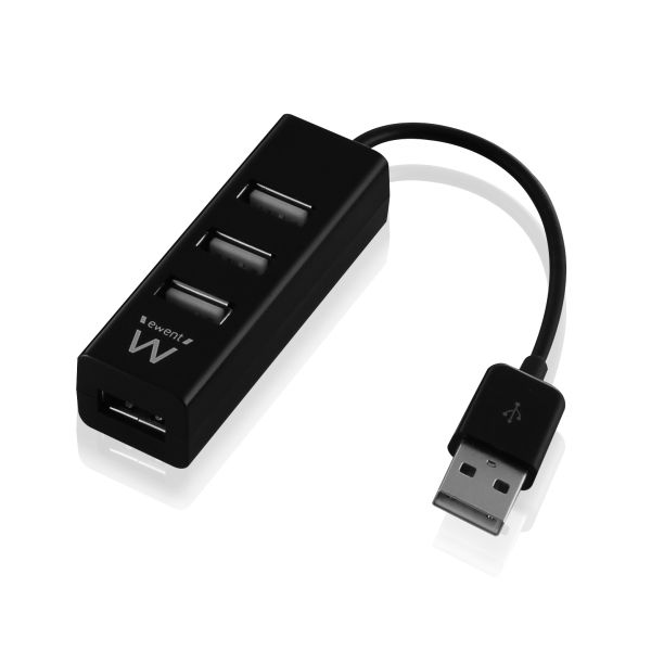 307853_1 Ewent Hub USB2.0 de Alta Velocidad - USB-A de 4 Puertos - Color Negro - Imagen 1