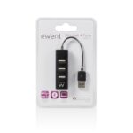 Ewent Hub USB2.0 de Alta Velocidad - USB-A de 4 Puertos - Color Negro - Imagen 3