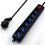 Ewent Regleta de Energia - 6 Enchufes - Version Schuko - 16A con Interruptor de Encendido/Apagado - Proteccion contra Sobrecarga - Cable de 1.5m - Color Negro - Imagen 3