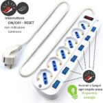 Ewent Regleta de Energia - 6 Enchufes - Version Schuko - 16A con inerruptor de Encendido/Apagado en cada Puerto - Protector contra Sobretensiones - Cable de 3m. - Color Blanco - Imagen 4