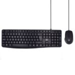 Ewent Paquete con Cable KB+RATON - Teclado de Oficina -Cable USB-A de 1.35m - Raton de oficina - 1000dpi - Cable USB-A de 1.35m - Color Negro