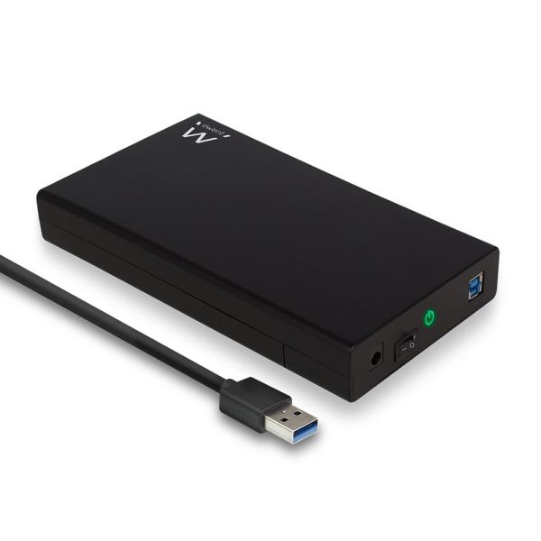 308178_1 Ewent EW7056 Caja Externa para Disco Duro SATA de 3.5" -sin Tornillos - USB 3.2 - Cable 80cm - Color Negro - Imagen 1
