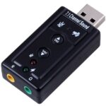 Ewent EW3762 Adaptador USB Audio - 2 Conectores 3.5mm para Microfono y Altavoces - Sonido 7.1 - Color Negro - Imagen 2