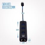 Ewent EW1140 Hub 3Puertos USB3.2 - Puerto de Red Gigabit - Color Negro - Imagen 4