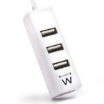 Ewent EW1122 Mini-Hub 4 Puertos USB 2.0 - Cable 12cm - Color Blanco - Imagen 2