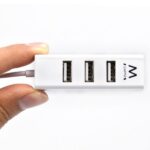 Ewent EW1122 Mini-Hub 4 Puertos USB 2.0 - Cable 12cm - Color Blanco - Imagen 3