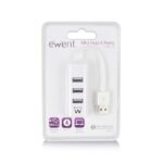 Ewent EW1122 Mini-Hub 4 Puertos USB 2.0 - Cable 12cm - Color Blanco - Imagen 5