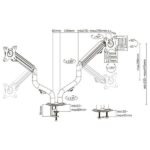Ewent Soporte de Mesa Contrapeso Giratorio e Inclinable para Monitor/TV 16Kg - 2 Brazos - 17-32" - Color Negro - Imagen 5