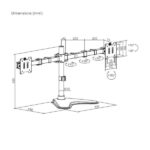 Aisens Soporte de Mesa Eco con Peana Giratorio e Inclinable para Monitor/TV 20Kg (3 Pivotes - 2 Brazos) de 17-35" - Color Negro - Imagen 5