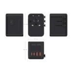 Aisens Adaptador de Viaje Universal GaN 25W - 2xUSB-A QC3.0, 2xUSB-C PD3.0 - Color Negro - Imagen 5