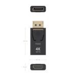 Aisens Conversor DisplayPort a HDMI 4K@60HZ - DP/M-HDMI/H - Color Negro - Imagen 3