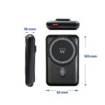 Ewent EW1162 Powerbank Magsafe 10000mAH 22.5W PD y QC - USB-C, USB-A - Color Negro - Imagen 2