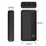 Ewent EW1163 Powerbank 20000mAH 22.5W PD - USB-A, USB-C - Color Negro - Imagen 2